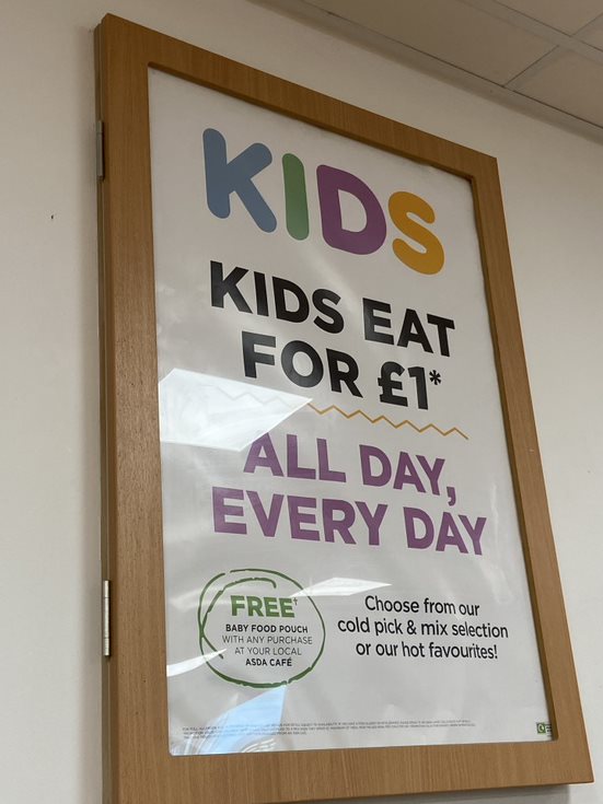 Asda Café – Kids Eat For £1 All Day Everyday Banner
